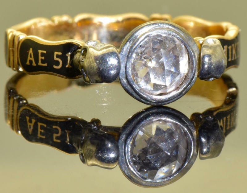 Georgian ring Memento Mori mourning skulls 18k gol Georgian ring Memento Mori mourning skulls 18k gol