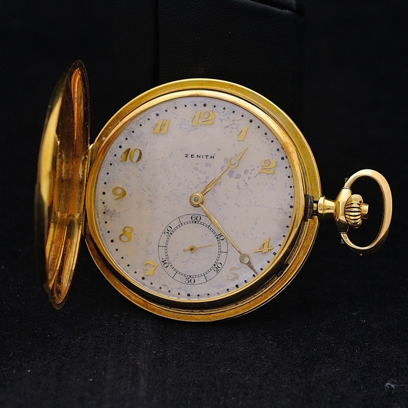 Vintage Pocket Zenith 18 KT Gold Mother Of Nacré D Vintage Pocket Zenith 18 KT Gold Mother Of Nacré D