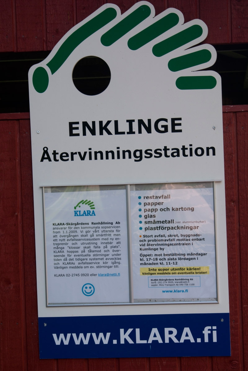 Instruktioner för hur du ska sopsortera.